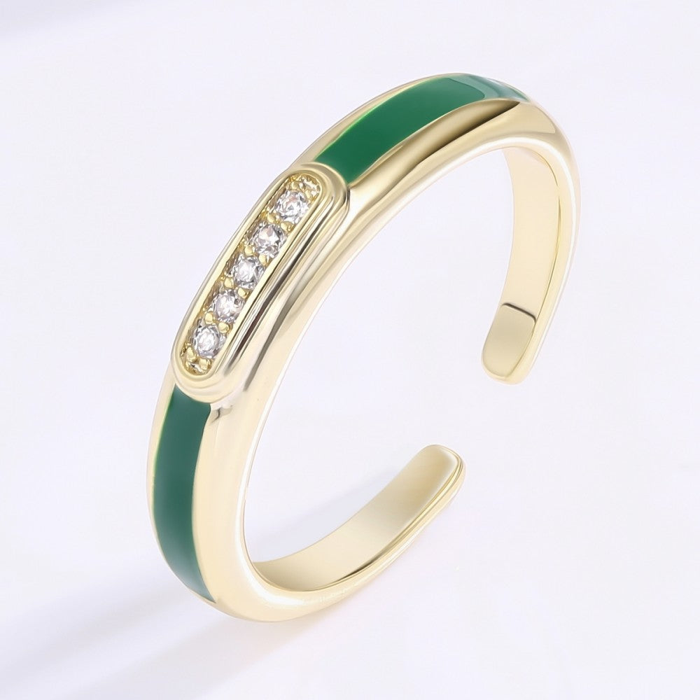 Anillo de Aleación Bañado en Oro con Cristal Emporia® Blanco 1 
