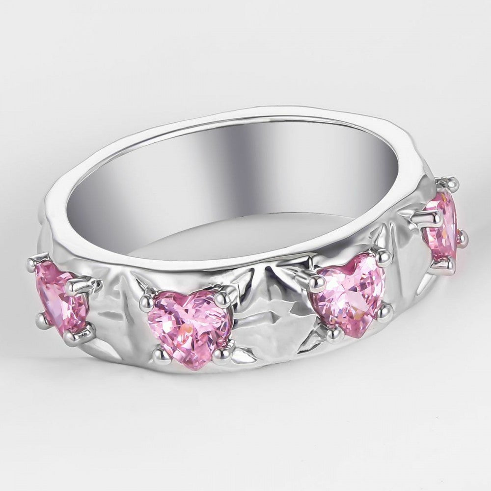 Anillo de Aleación Bañado en Oro con Cristal Emporia® Rosa 1 