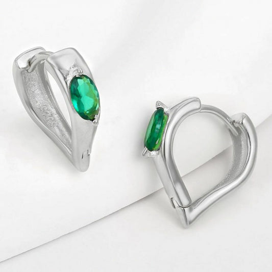 Pendientes de Aleación Bañado en Oro con Cristal Emporia® Verde