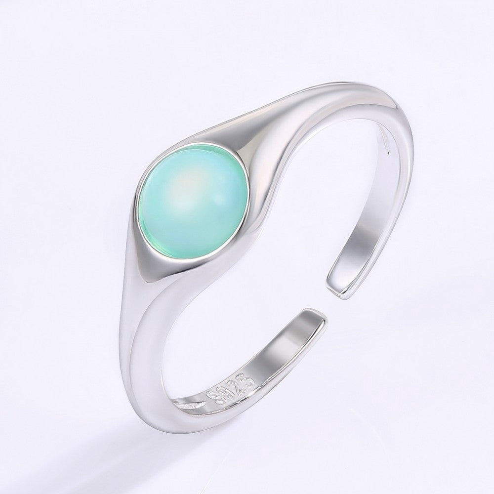 Anillo de Aleación Bañado en Oro con Cristal Emporia® Azul 1 