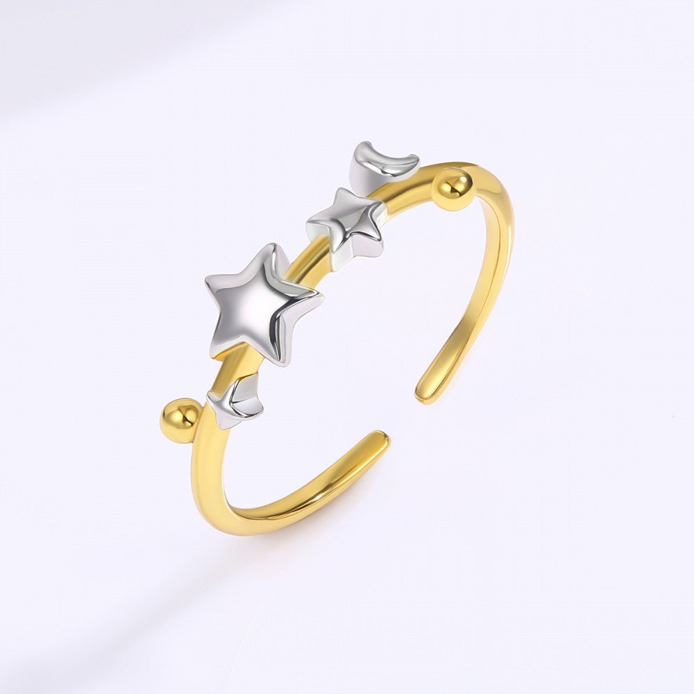 Anillo de Aleación Bañado en Oro con Cristal Emporia® Blanco 1 