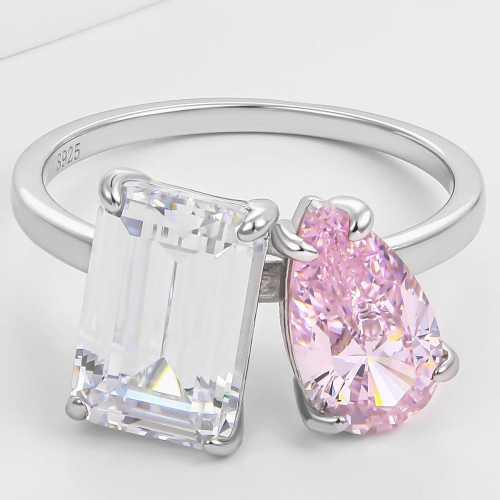 Anillo de Aleación Bañado en Oro con Cristal Emporia® Rosa 1 