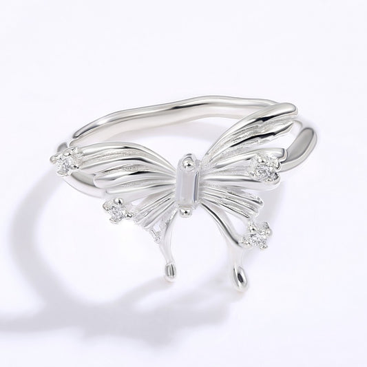 Anillo de Aleación Bañado en Oro con Cristal Emporia® Blanco