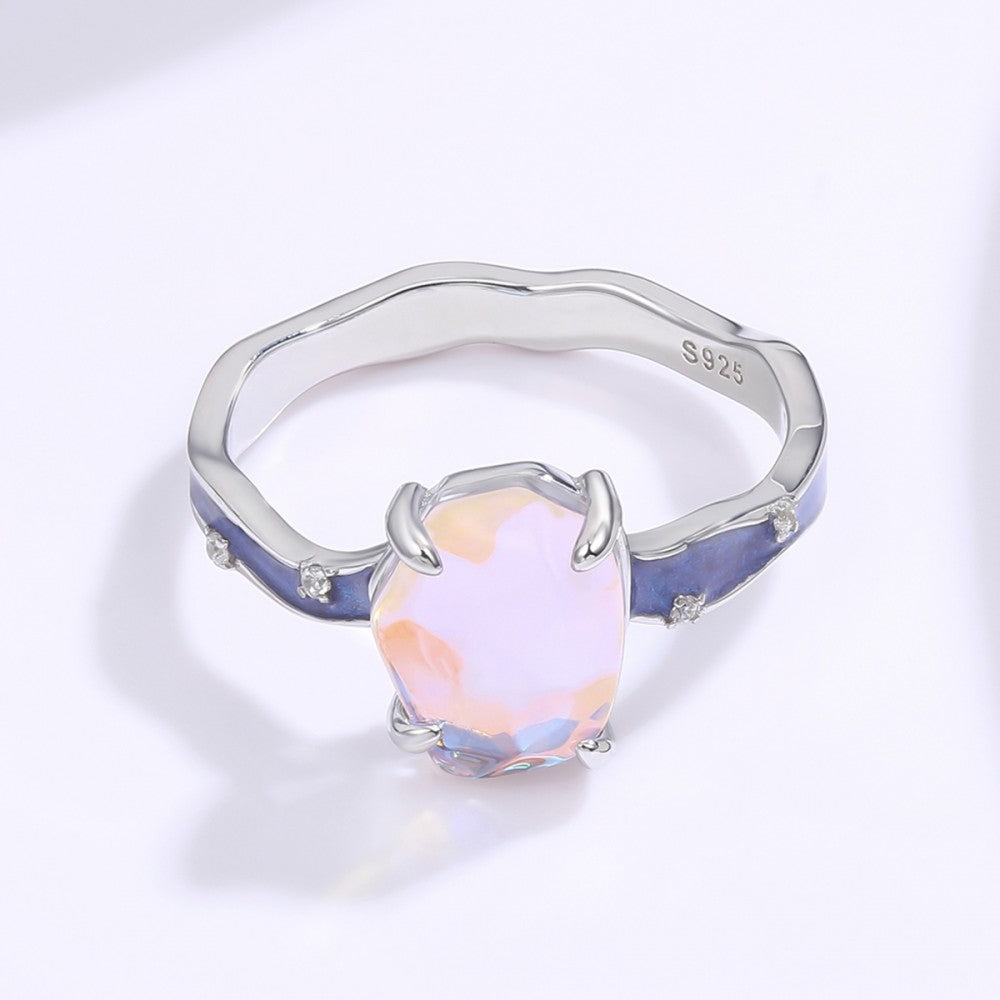 Anillo de Aleación Bañado en Oro con Cristal Emporia® Rosa