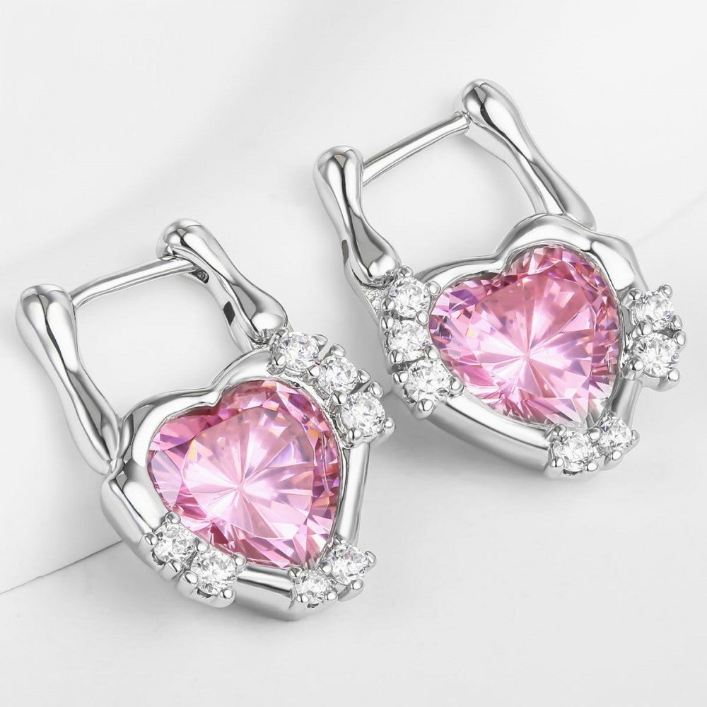 Pendientes de Aleación Bañado en Oro con Cristal Emporia® Rosa 1 