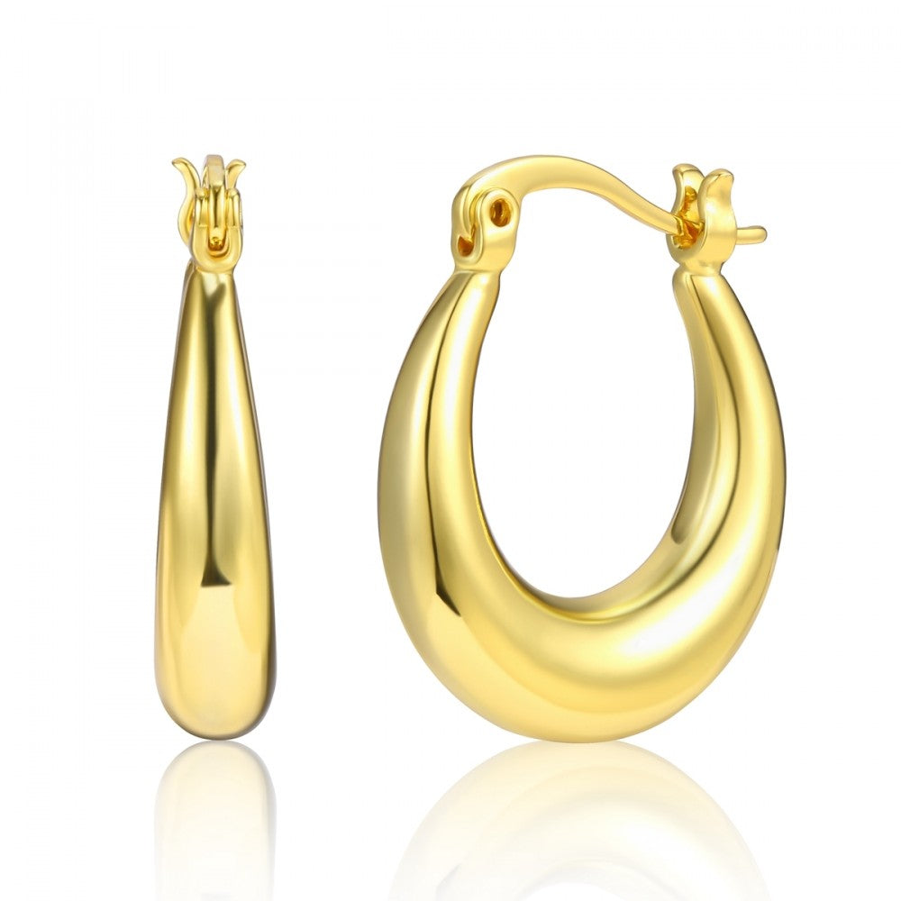 Pendientes de Aleación Bañado en Oro con Cristal Emporia® Blanco 1 