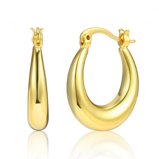 Pendientes de Aleación Bañado en Oro con Cristal Emporia® Blanco
