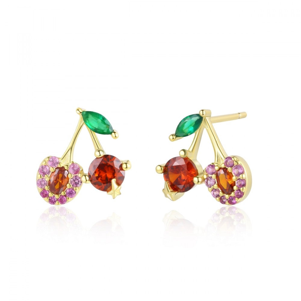 Pendientes de Aleación Bañado en Oro con Cristal Emporia® Rojo 1 