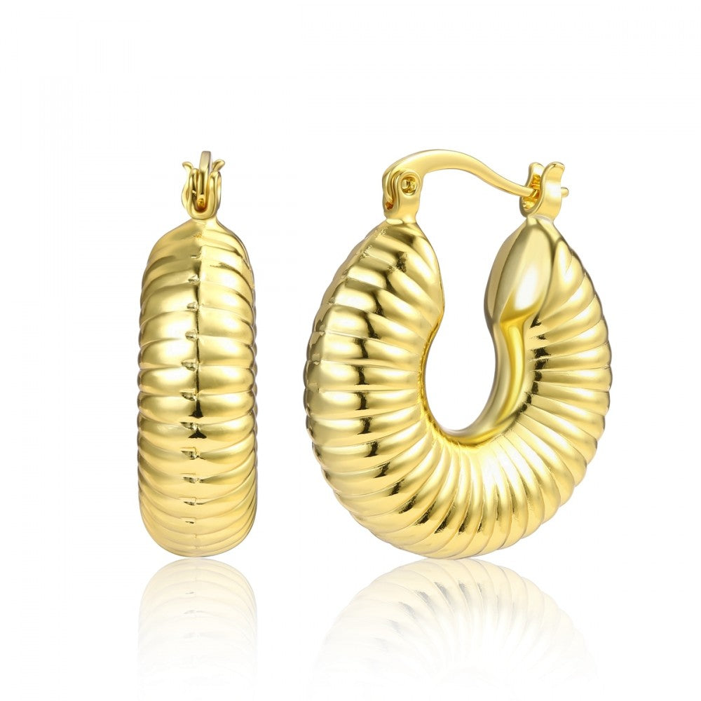 Pendientes de Aleación Bañado en Oro con Cristal Emporia® Blanco 1 