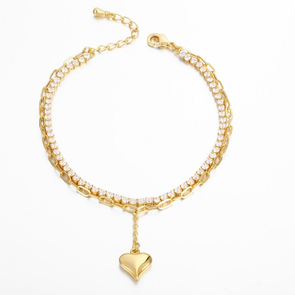 Pulsera de Aleación Bañado en Oro con Cristal Emporia® Blanco 1 
