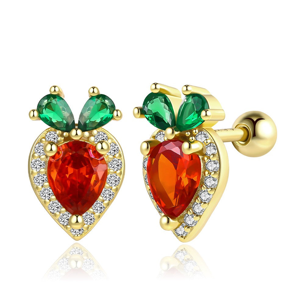 Pendientes de Aleación Bañado en Oro con Cristal Emporia® Rojo 1 