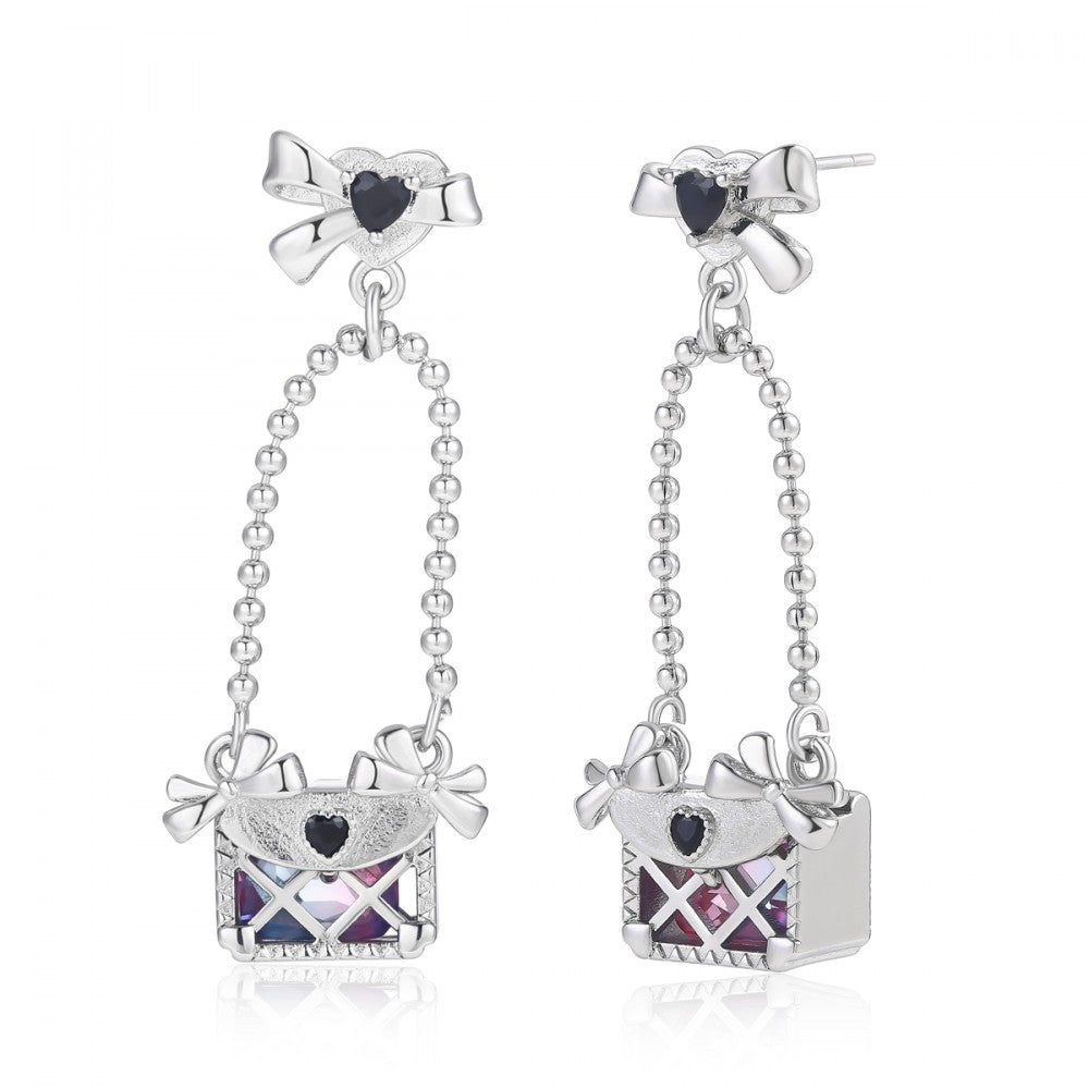 Pendientes de Aleación Bañado en Oro con Cristal Emporia® Azul