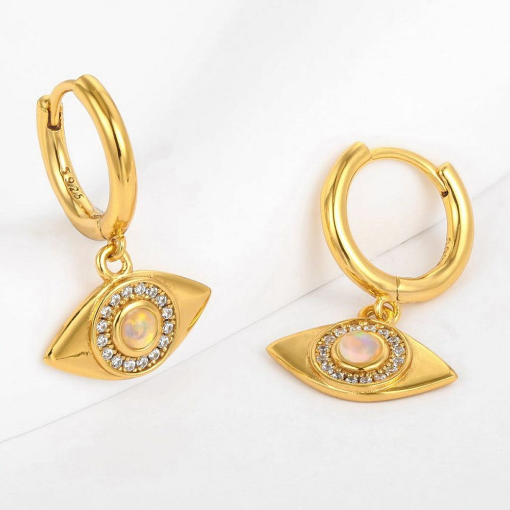 Pendientes de Aleación Bañado en Oro con Cristal Emporia® Blanco 1 