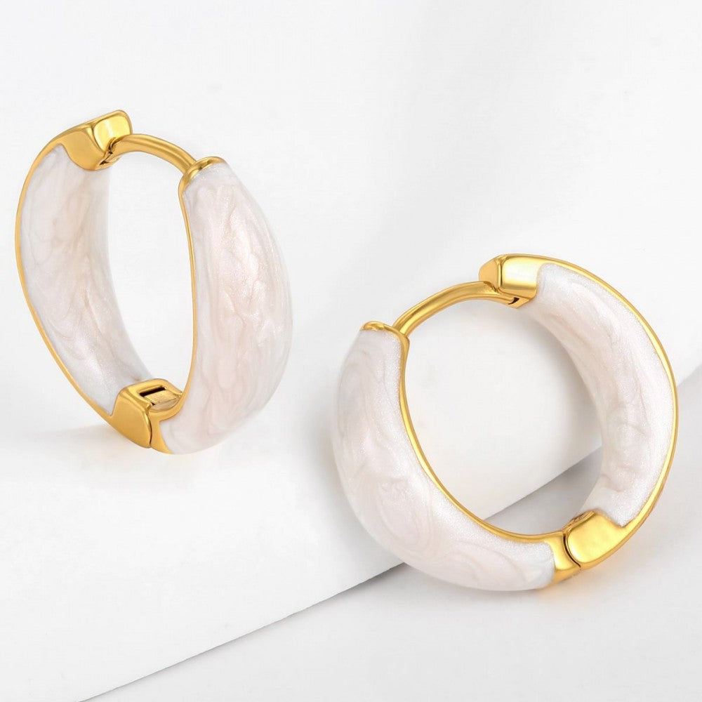 Pendientes de Aleación Bañado en Oro con Cristal Emporia® Blanco 1 