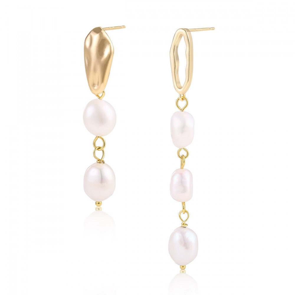 Pendientes de Aleación Bañado en Oro con Cristal Emporia® Blanco 1 