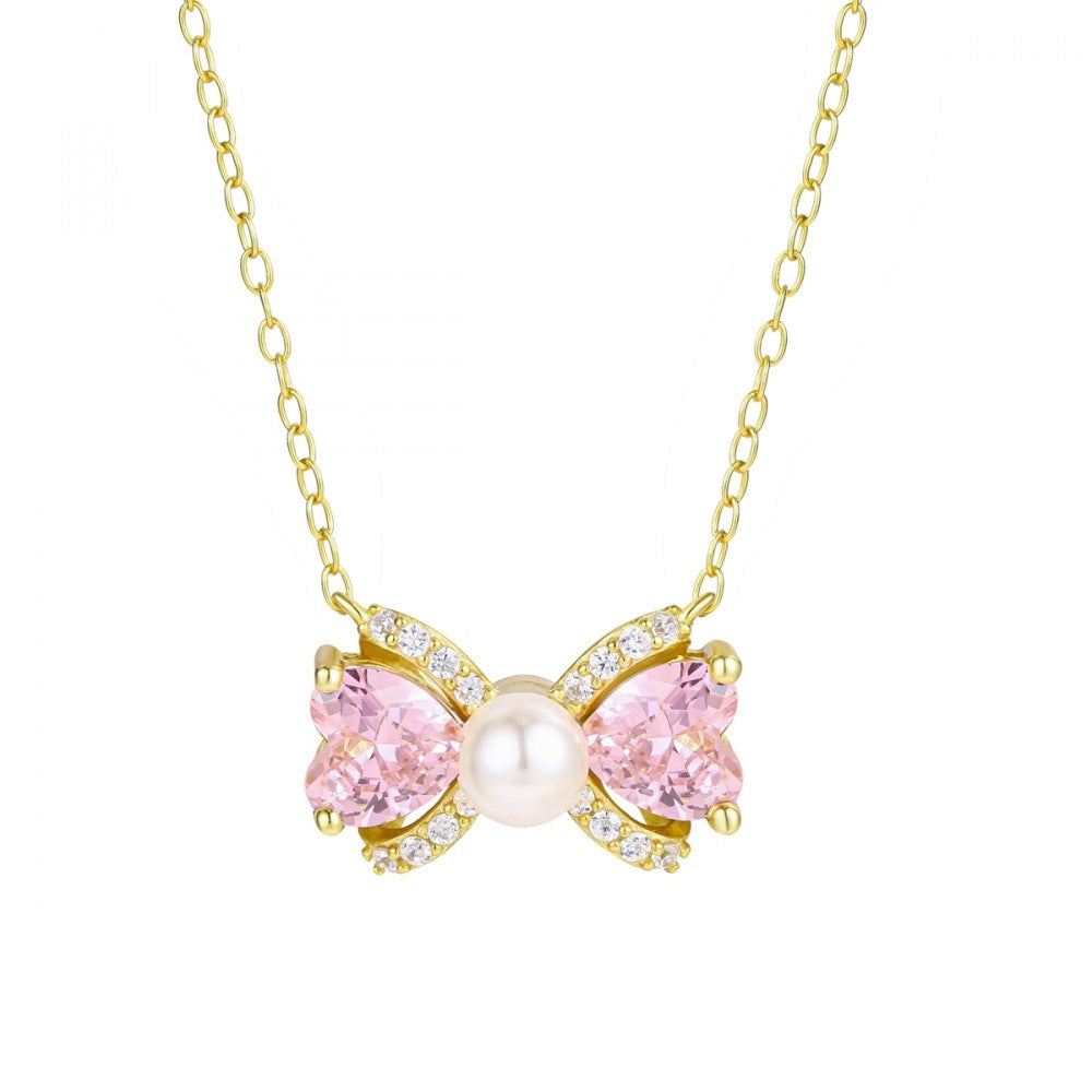Collar de Aleación Bañado en Oro con Cristal Emporia® Rosa 1 