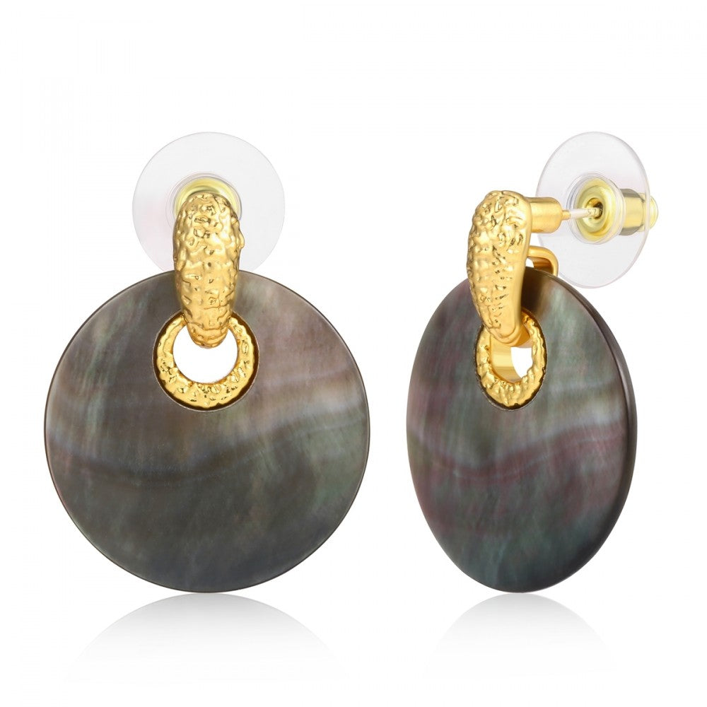 Pendientes de Aleación Bañado en Oro con Cristal Emporia® Blanco 1 