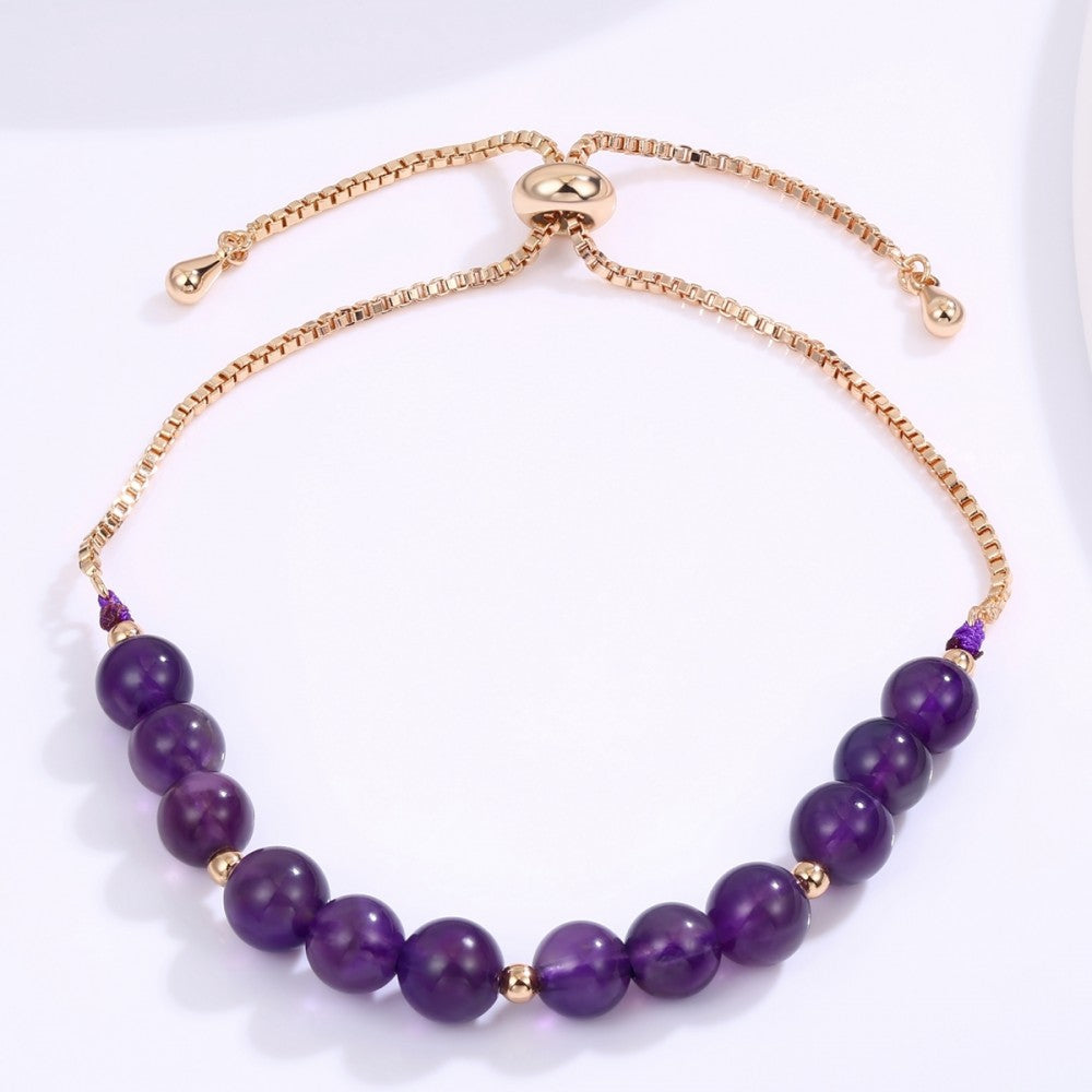 Pulsera de Aleación Bañado en Oro con Cristal Emporia® Púrpura