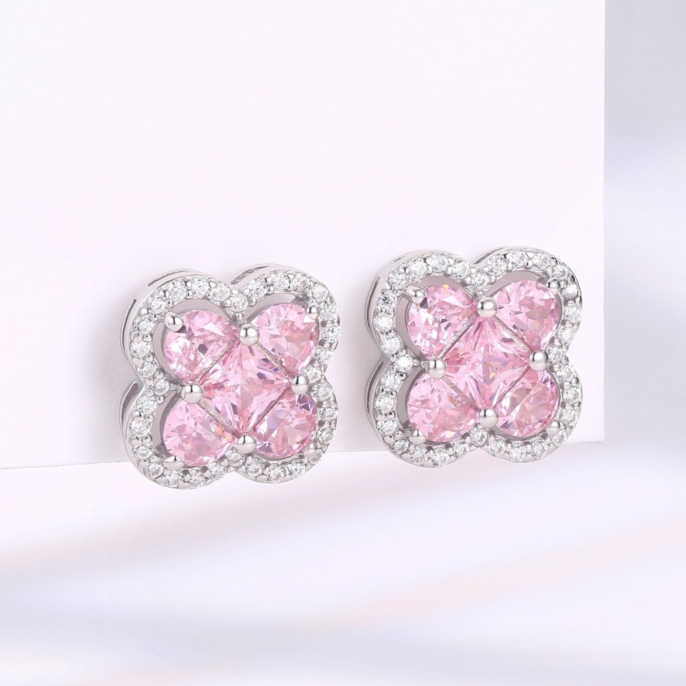 Pendientes de Aleación Bañado en Oro con Cristal Emporia® Rosa 1 
