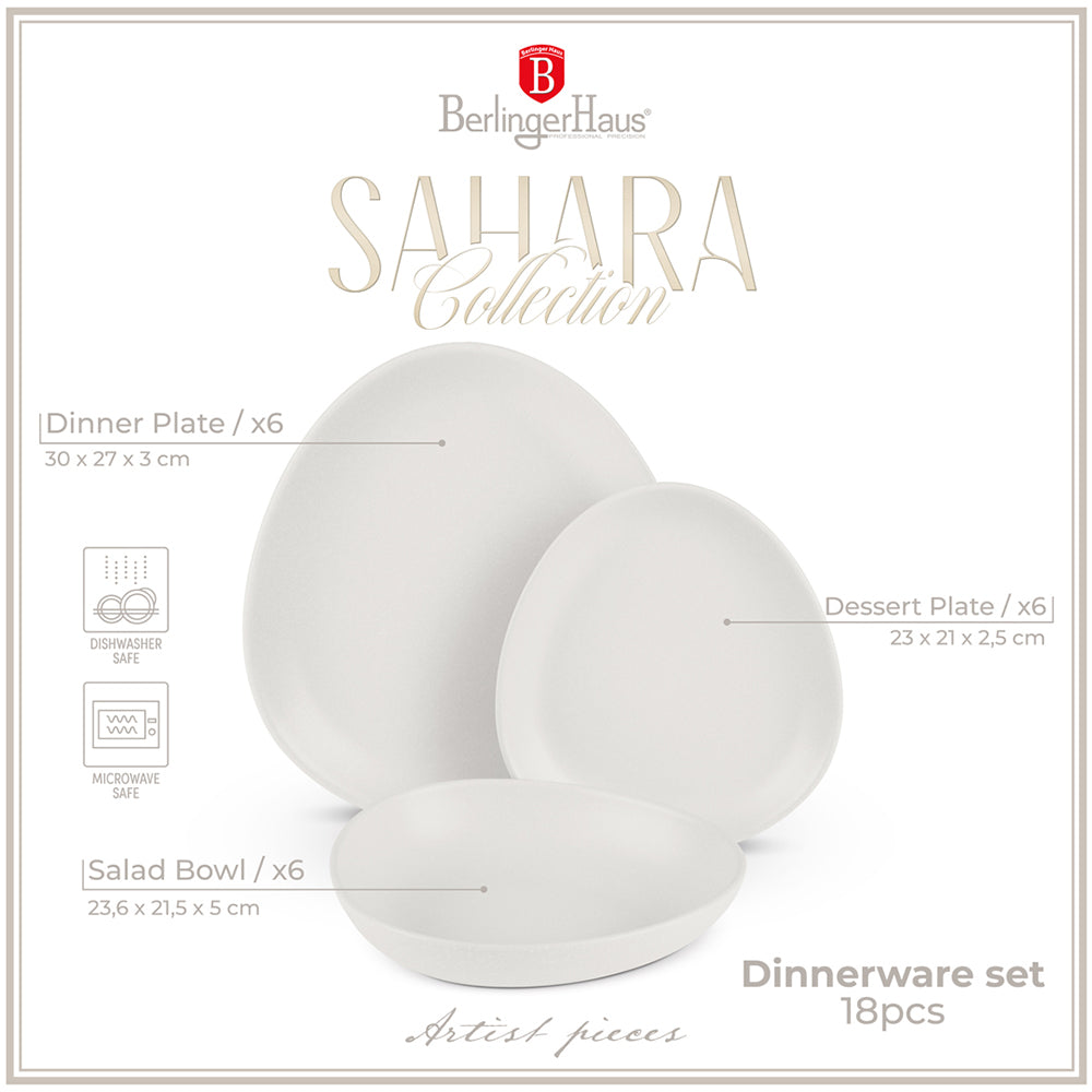 Berlinger Haus Vajilla de 18 platos, coler crema mate 4 
