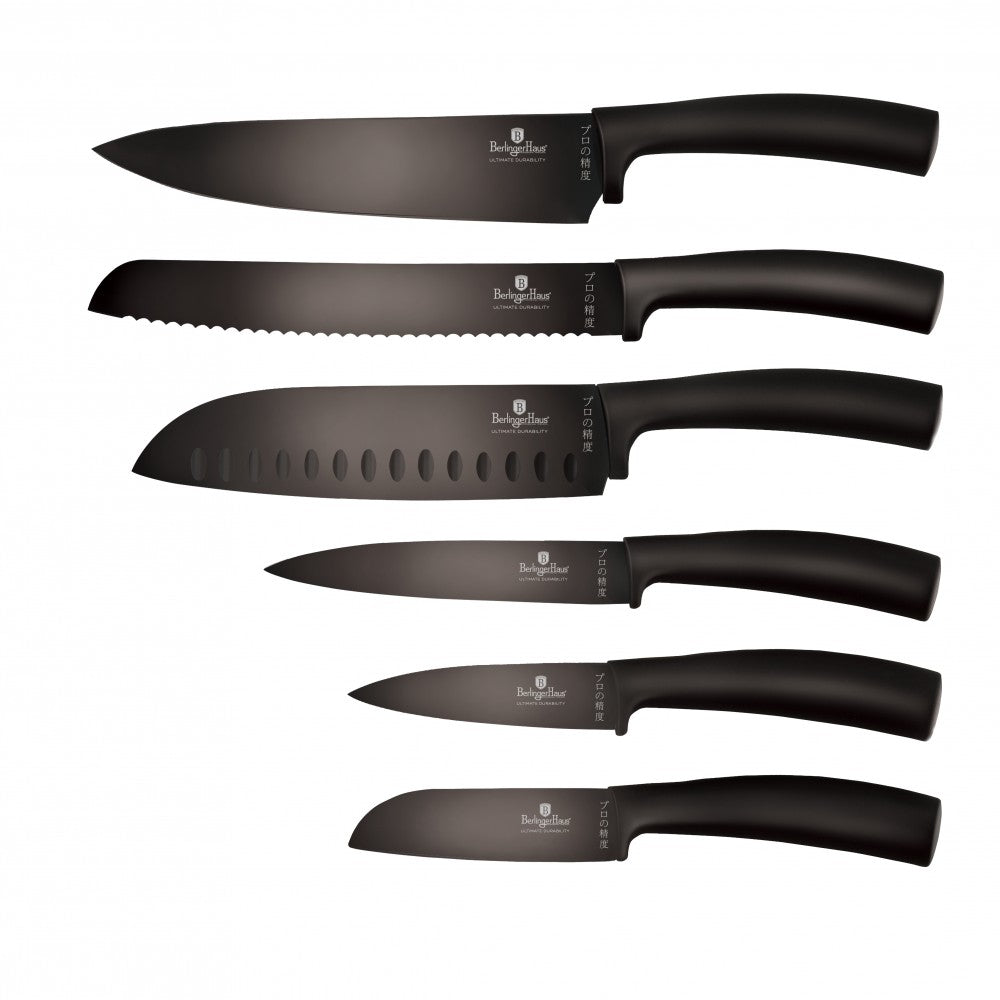 Berlinger Haus Metallic Line Shiny Black Edition Set de cuchillos de 6 piezas 1 