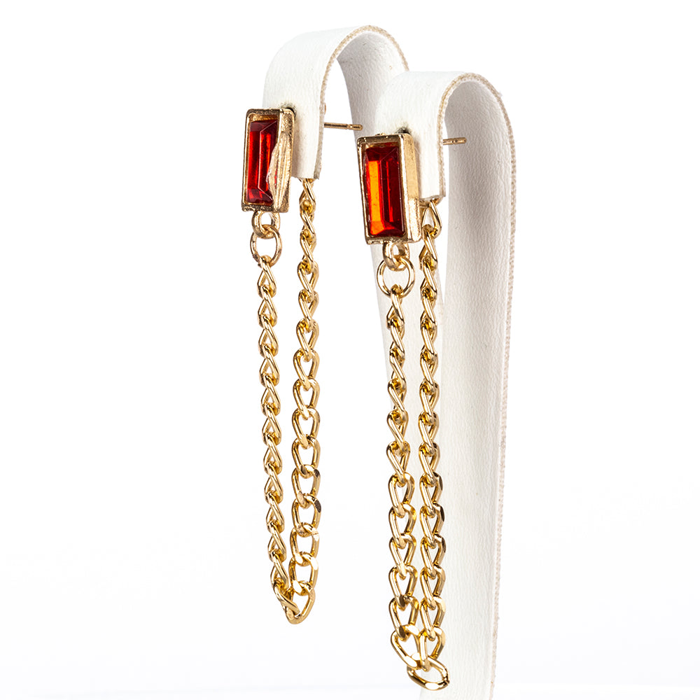 Reloj de Aleación Bañado en Oro con Cristal Emporia® Rojo y Cristal Emporia® Blanco ( Collar +Pendientes +Pulsera ) 8 