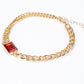 Reloj de Aleación Bañado en Oro con Cristal Emporia® Rojo y Cristal Emporia® Blanco ( Collar +Pendientes +Pulsera )