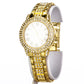 Reloj de Aleación Bañado en Oro con Cristal Emporia® Blanco ( Collar +Pendientes +Pulsera +Colgante )