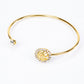 Reloj de Aleación Bañado en Oro con Cristal Emporia® Blanco ( Collar +Pendientes +Pulsera +Colgante )