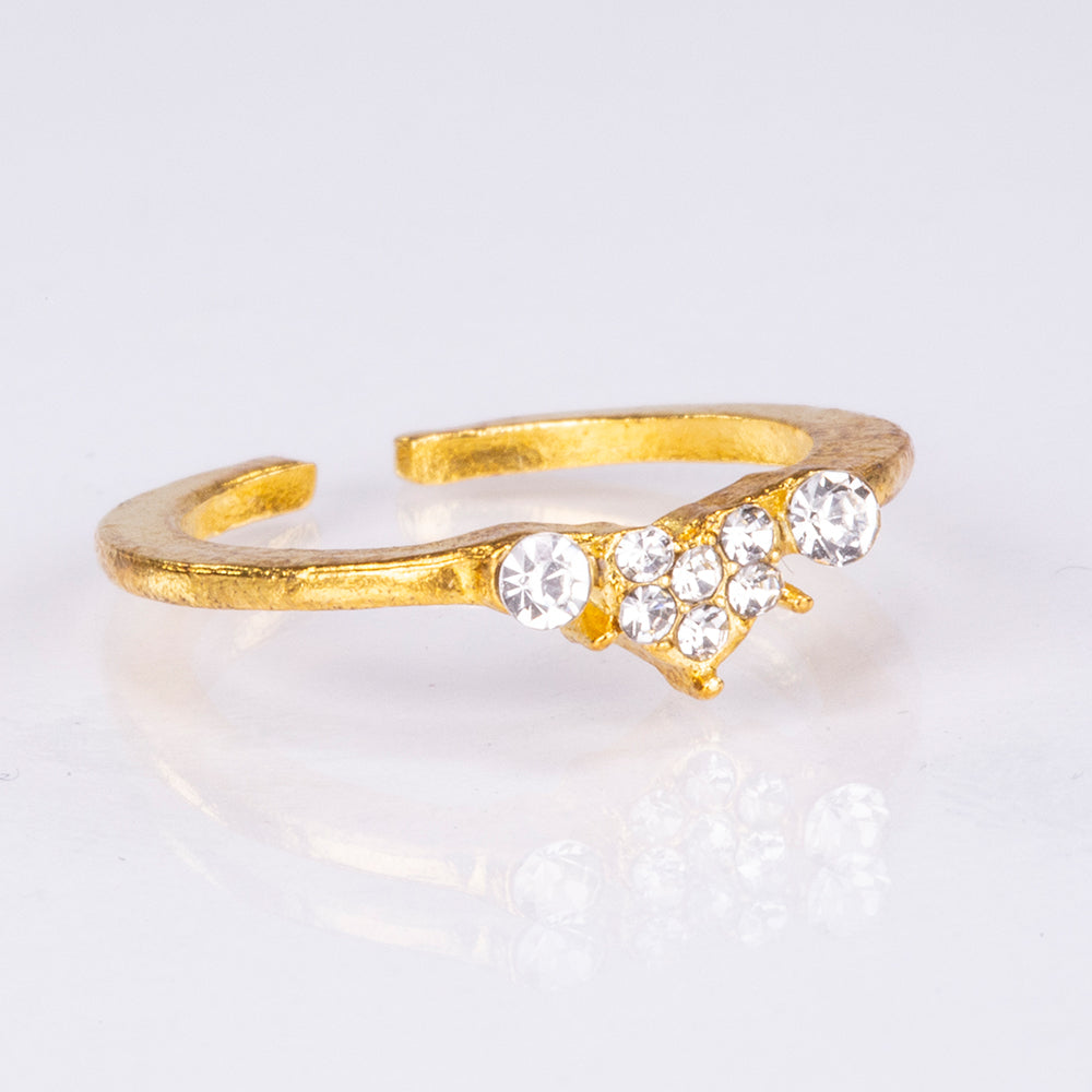 Conjunto de joyería Emporia de 5 piezas, de alta calidad y en tono dorado, presentado en una exclusiva caja de regalo con efecto piel (incluye reloj, pulsera, collar, pendientes y anillo, con cristal blanco Emporia). 6 