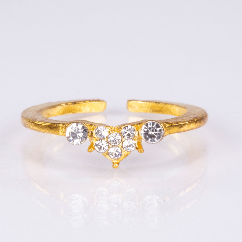 Conjunto de joyería Emporia de 5 piezas, de alta calidad y en tono dorado, presentado en una exclusiva caja de regalo con efecto piel (incluye reloj, pulsera, collar, pendientes y anillo, con cristal blanco Emporia). 7 