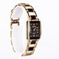 Conjunto de joyas Emporia de 5 piezas, de alta calidad y en tono dorado, presentado en una exclusiva caja de regalo con efecto piel (incluye reloj, pulsera, collar, pendientes y anillo, con cristales Emporia blancos y negros).