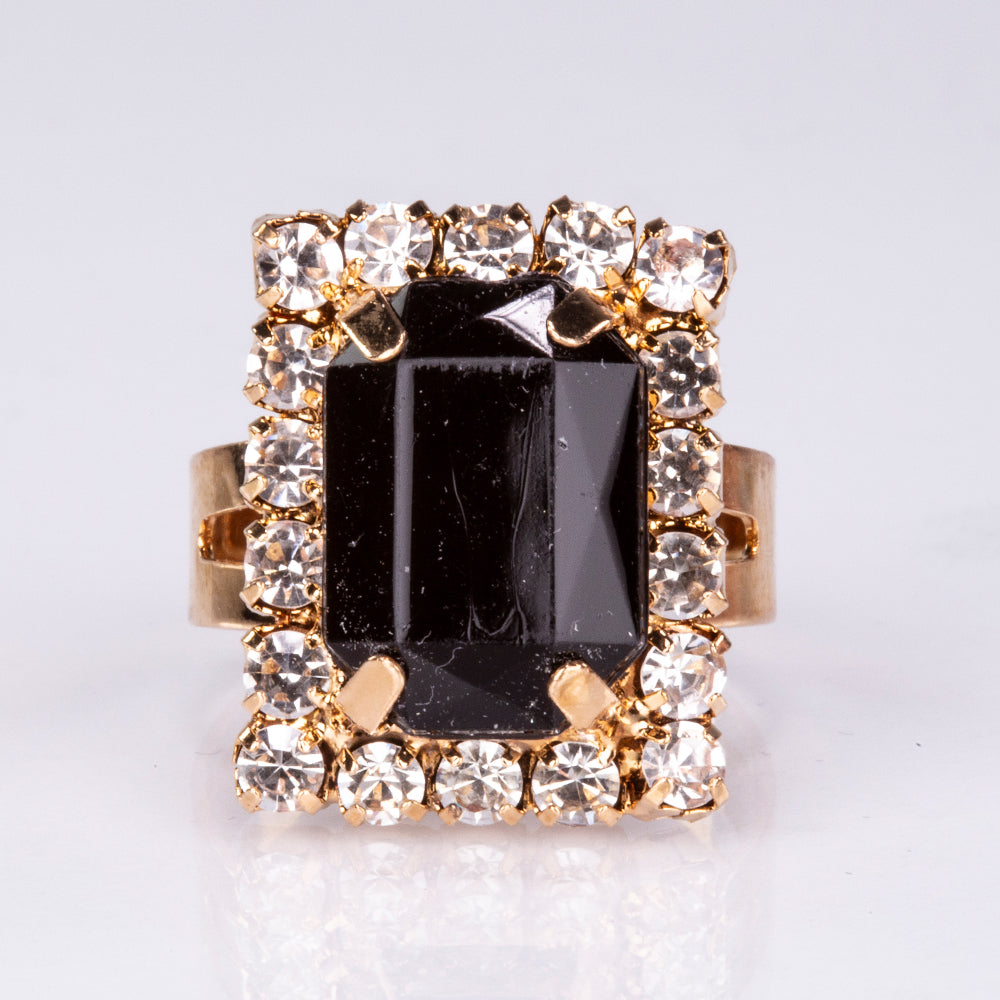 Conjunto de joyas Emporia de 5 piezas, de alta calidad y en tono dorado, presentado en una exclusiva caja de regalo con efecto piel (incluye reloj, pulsera, collar, pendientes y anillo, con cristales Emporia blancos y negros). 9 