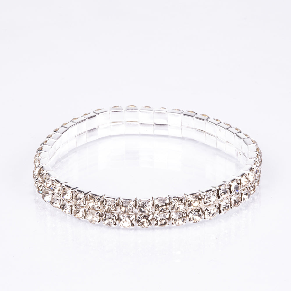 Conjunto de joyería Emporia de 5 piezas, de alta calidad y en tono plateado, presentado en una exclusiva caja de regalo con efecto piel (incluye reloj, pulsera, collar, pendientes y anillo, con cristal blanco Emporia). 2 
