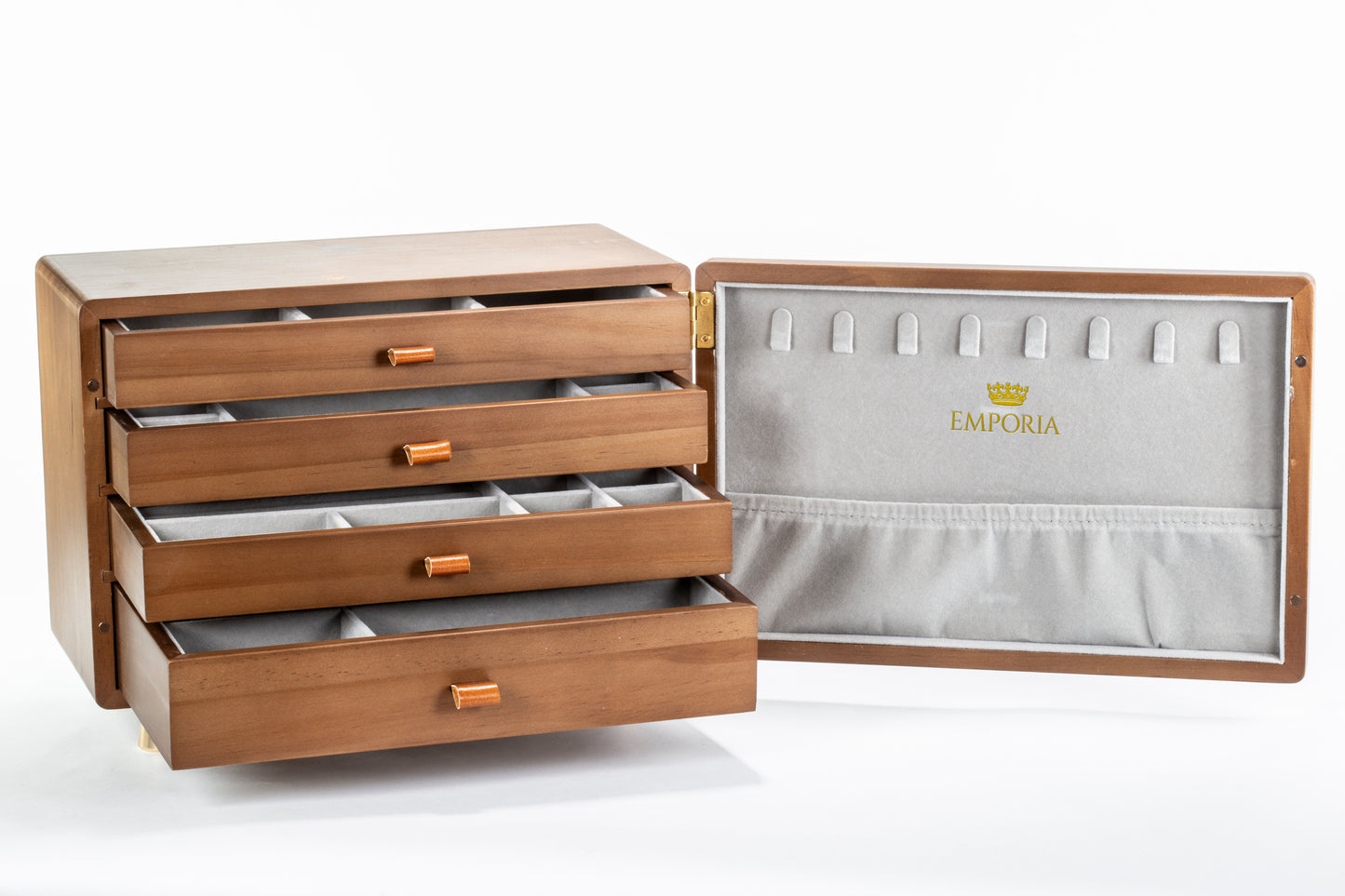 Mini cofre organizador de joyas con múltiples cajones Emporia