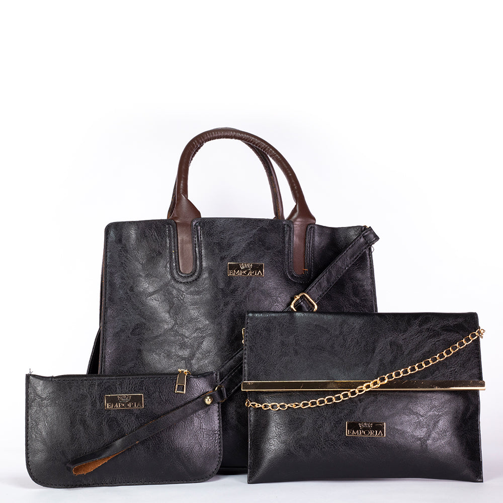 Colección de verano 2024 Emporia "SUSURRO NOIR", Set de 3 bolsos; negro 1 