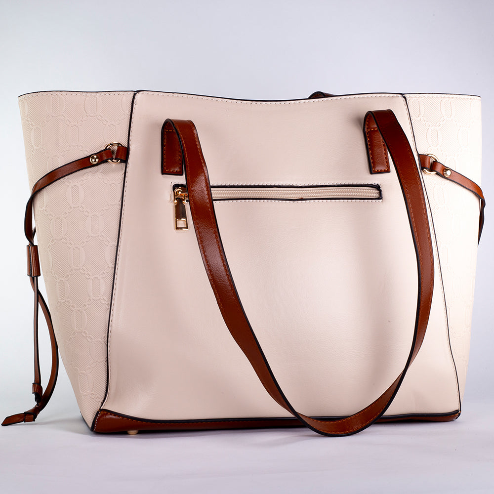 Colección Primavera 2026 de Emporia - "Toffee Lux", juego de 4 bolsos; piel sintética, marrón crema. 3 