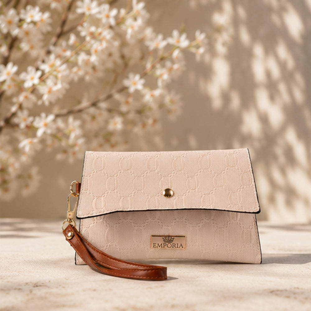 Colección Primavera 2026 de Emporia - "Toffee Lux", juego de 4 bolsos; piel sintética, marrón crema. 5 
