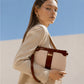 Colección Primavera 2026 de Emporia - "Toffee Lux", juego de 4 bolsos; piel sintética, marrón crema.