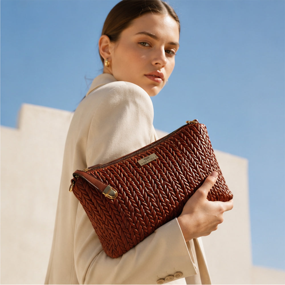 Colección Primavera 2026 de Emporia - "Choco Lux", juego de 6 bolsos; piel sintética, marrón. 7 