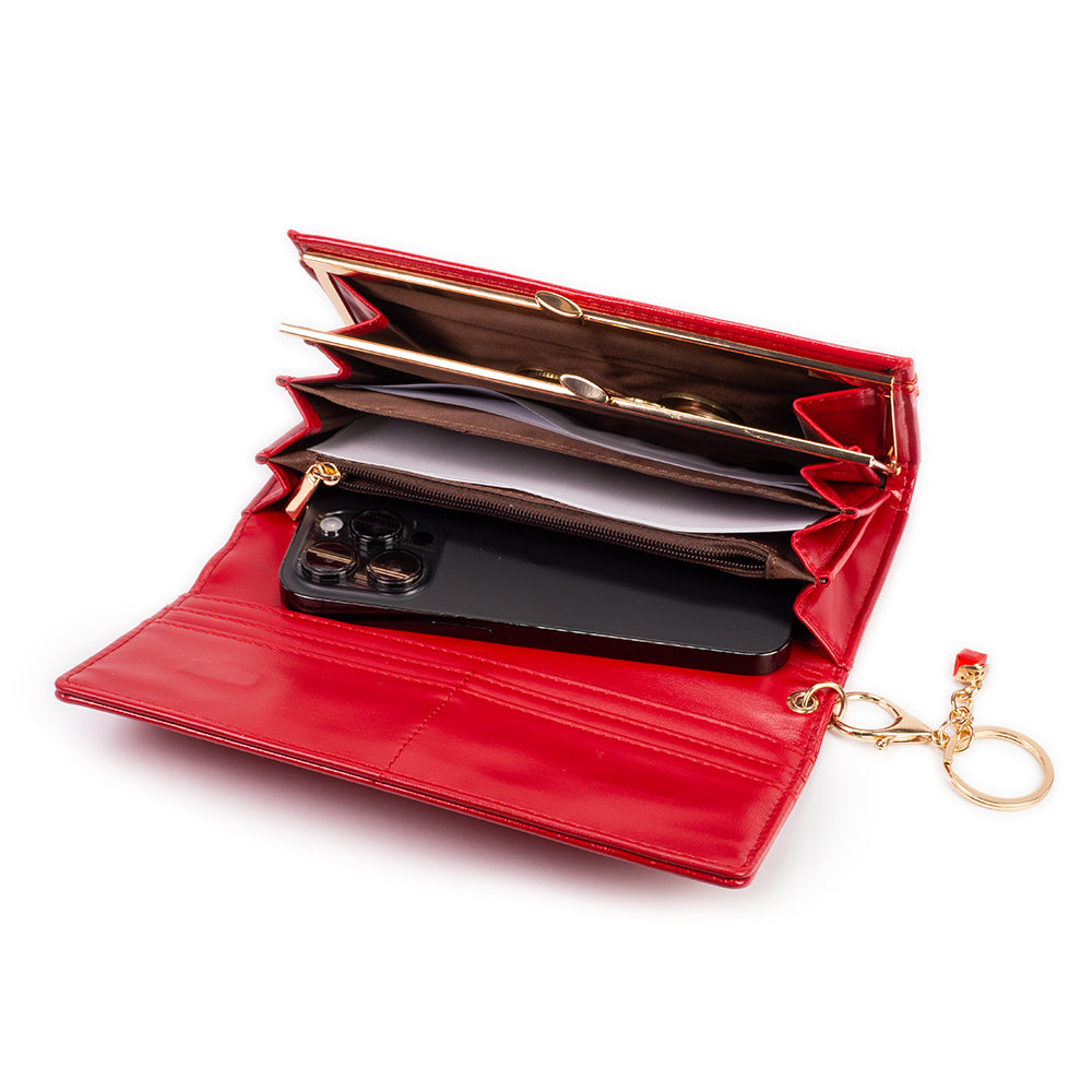 Cartera de privacidad con clave secreta de acceso para mujer. Color: negro y rojo 6 