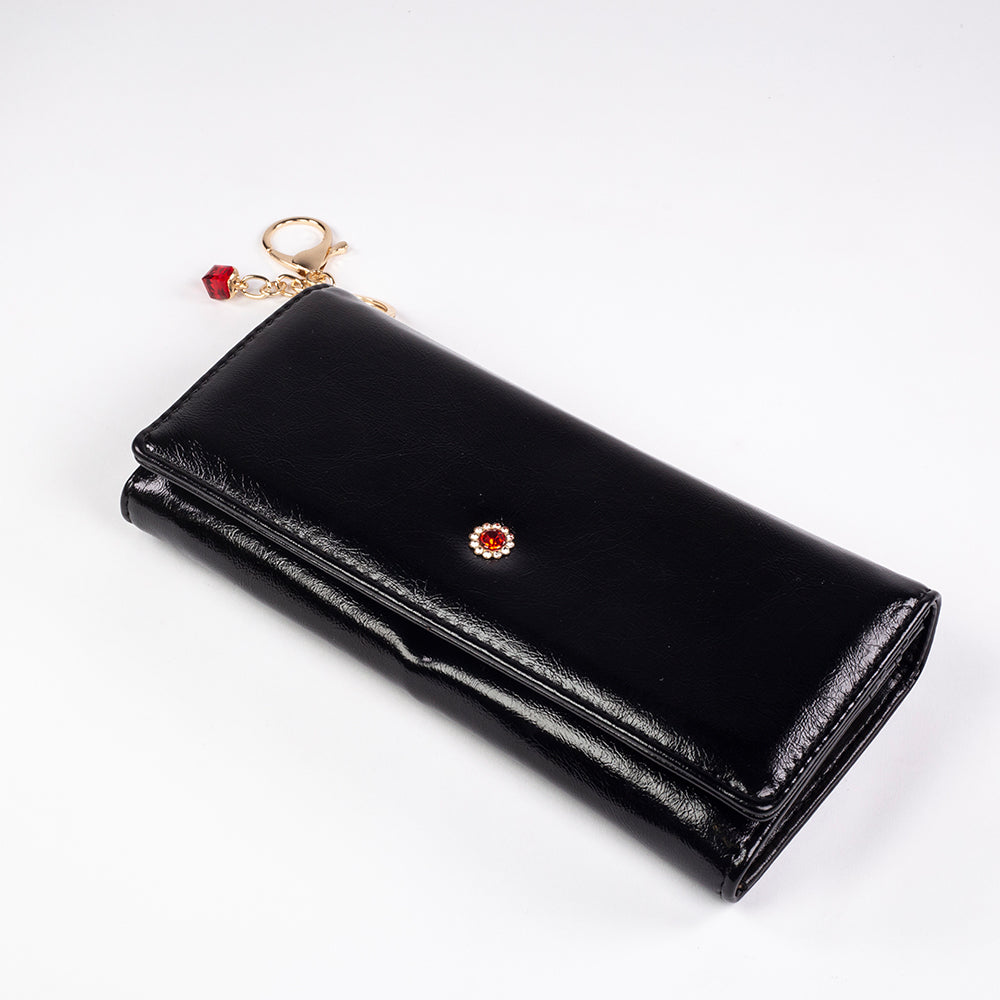 Cartera de privacidad con clave secreta de acceso para mujer. Color: negro y rojo 20 