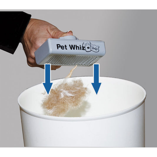 PET WHIZ - Cepillo autolimpiable para perros y gatos