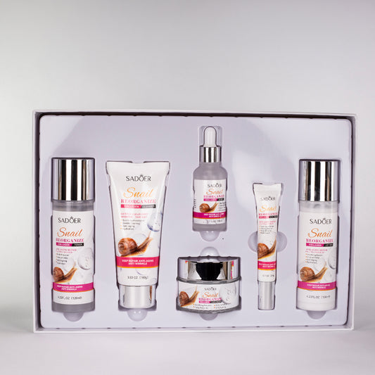 Set de cuidado facial de 6 piezas con colágeno y baba de caracol de SADOER