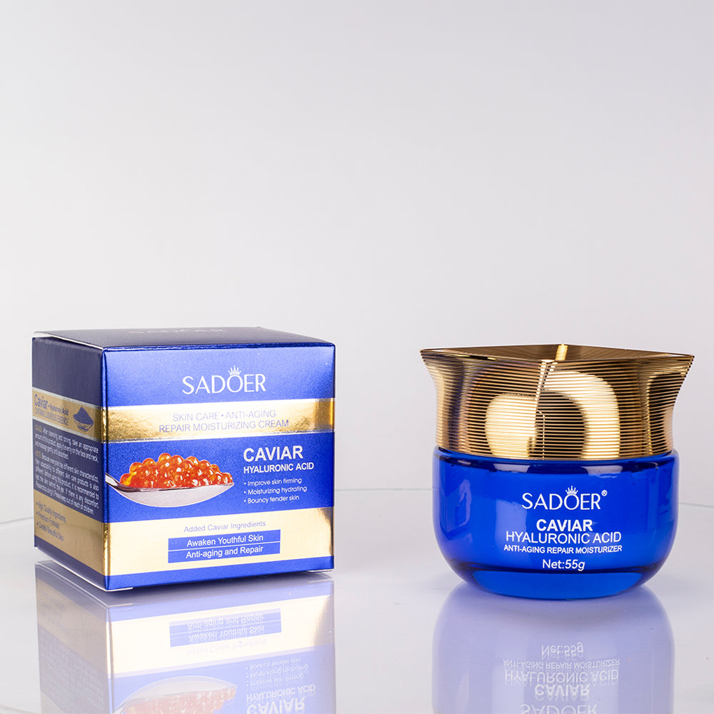 Crema facial antiedad y regeneradora SADOER con caviar y ácido hialurónico. 1 