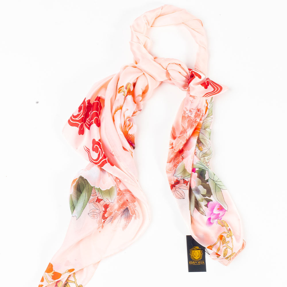 Bufanda legado haitang, 85 x 180 cms, rosa, 100% seda vegana