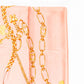 Bufanda cadenas regias, 85 x 180 cms, rosa, 100% seda vegana