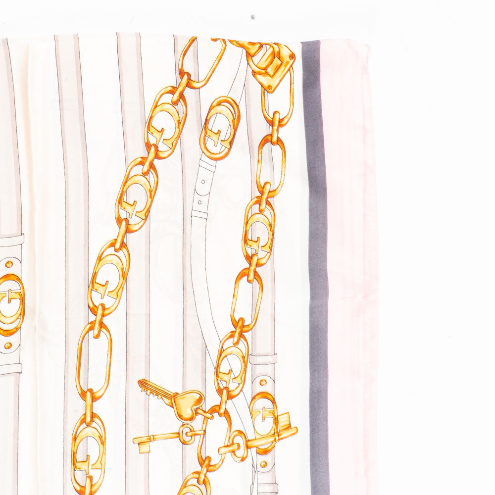 Bufanda cadenas regias, 85 x 180 cms, rosa, 100% seda vegana 3 