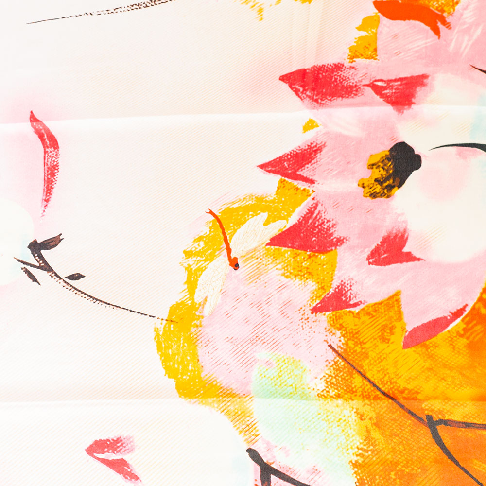 Bufanda lotus de noche, 85 x 180 cms, naranja, 100% seda vegana 3 