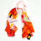 Bufanda lotus de noche, 85 x 180 cms, naranja, 100% seda vegana